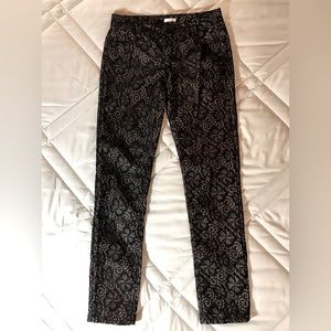 Xhilaration jeans, black lace over tan. Size 7.